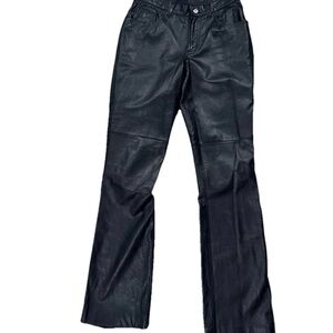 Women’s Vintage 90s Ralph Lauren Green Label Black Leather Pants Size 6